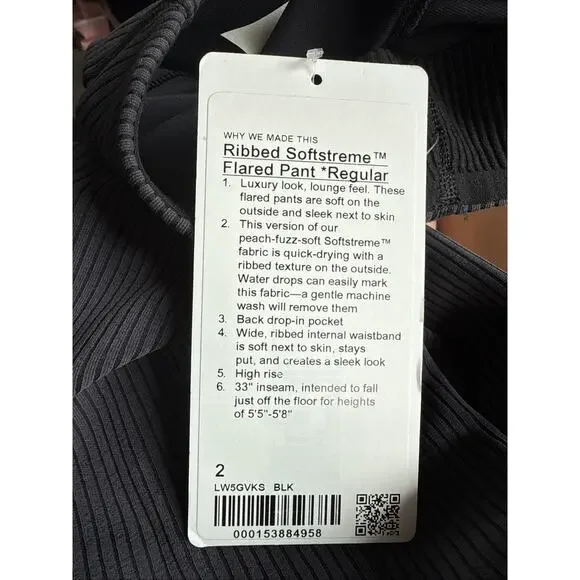 NWT Lululemon Ribbed Softstreme Flared Pant *Regular 33 inseam Gray Size 2